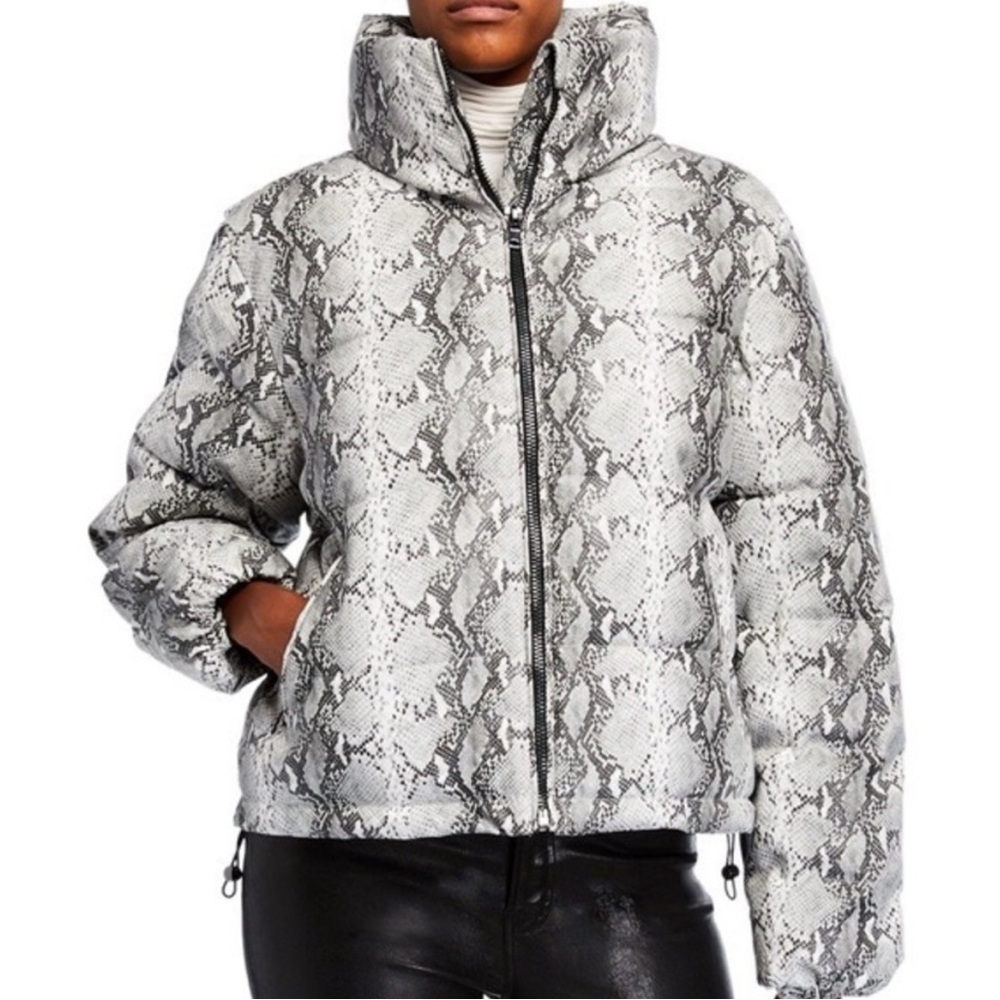 Glamorous Snakeskin Puffer Jacket XS